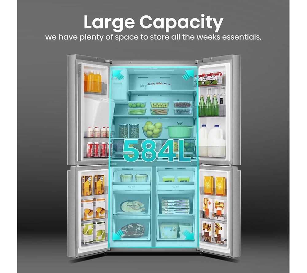 HISENSE PureFlat RQ760N4SASE American-Style Smart Fridge Freezer - Stainless Steel image number 6 of 14