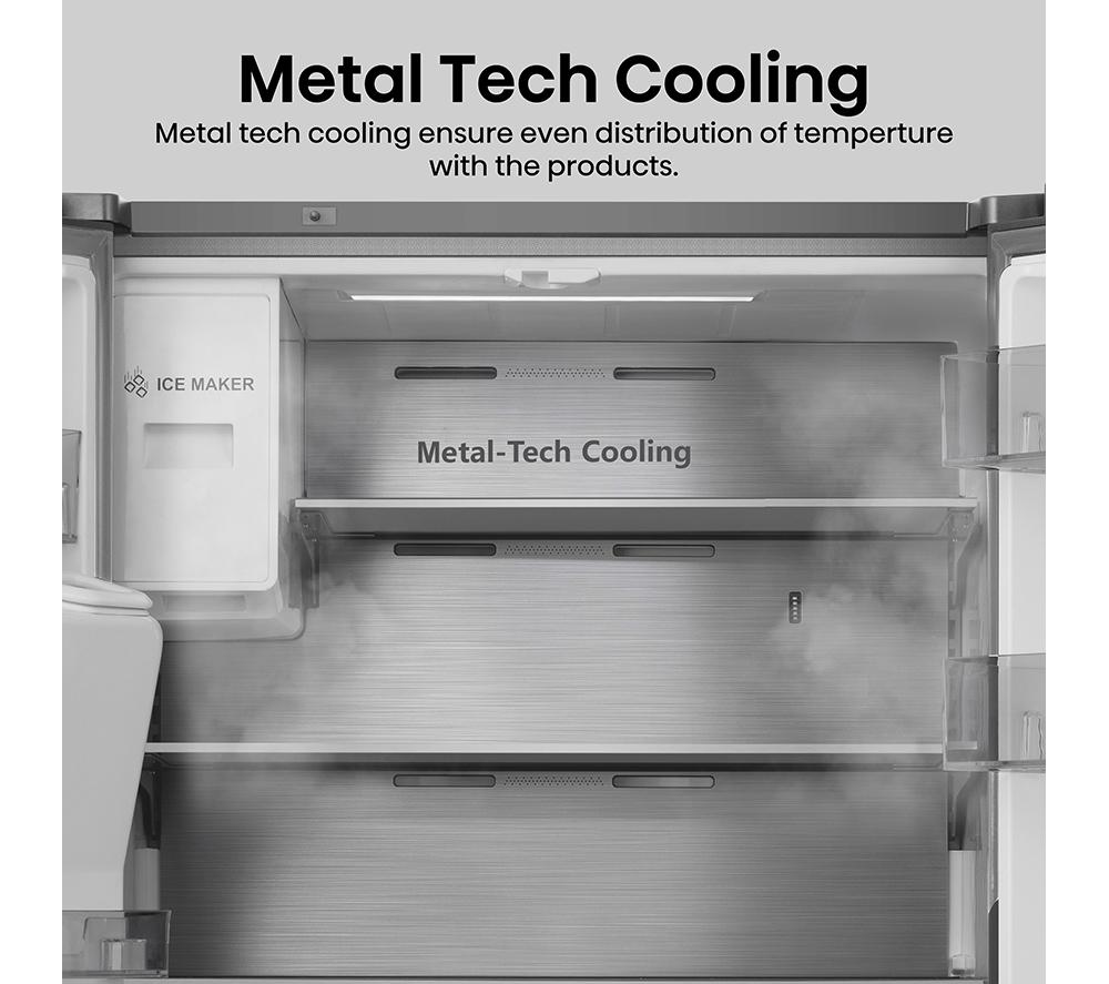 HISENSE PureFlat RQ760N4SASE American-Style Smart Fridge Freezer - Stainless Steel image number 8 of 14