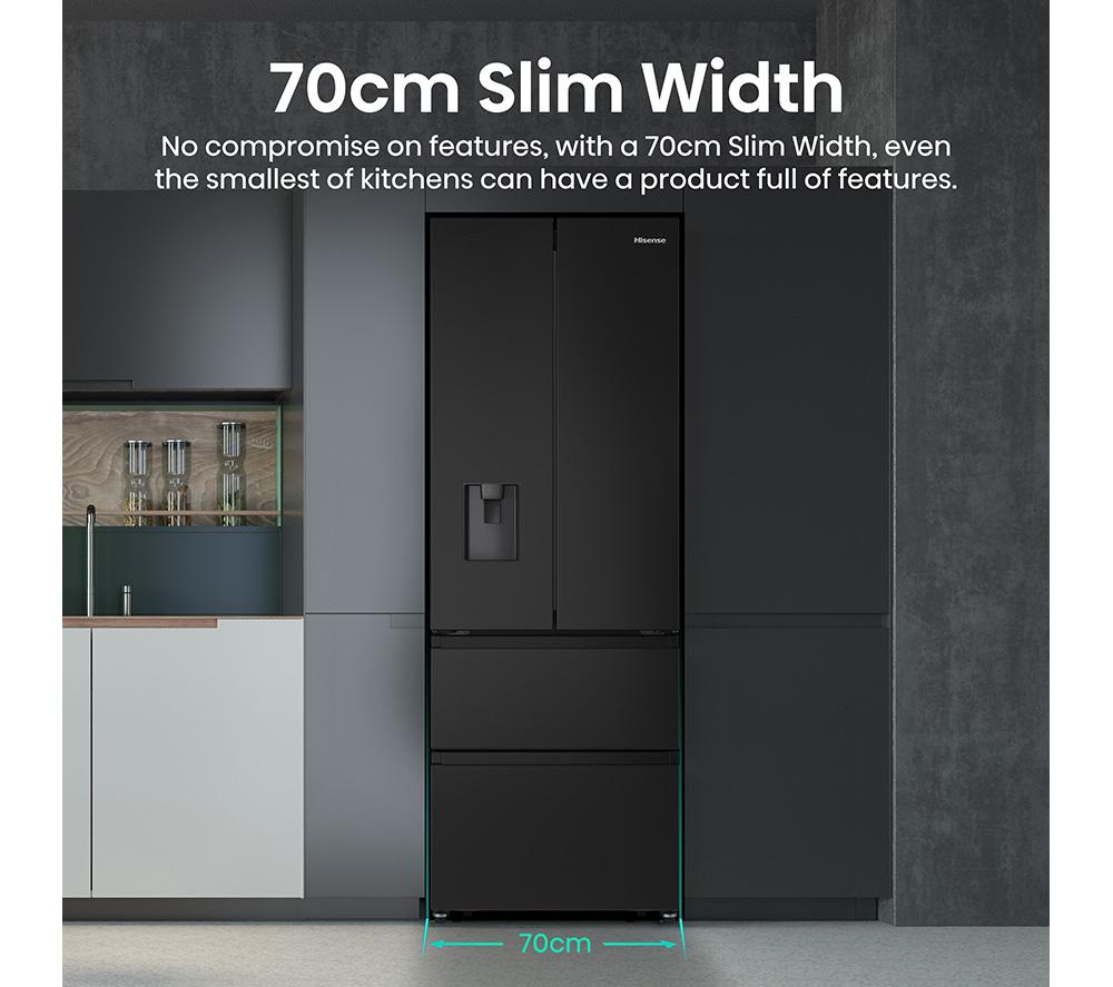 HISENSE PureFlat Slim RF632N4WFE Fridge Freezer - Black Stainless Steel image number 5 of 13