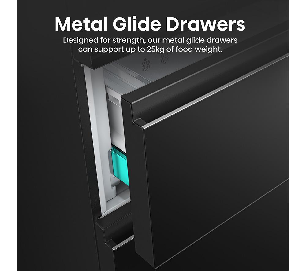 HISENSE PureFlat Slim RF632N4WFE Fridge Freezer - Black Stainless Steel image number 9 of 13