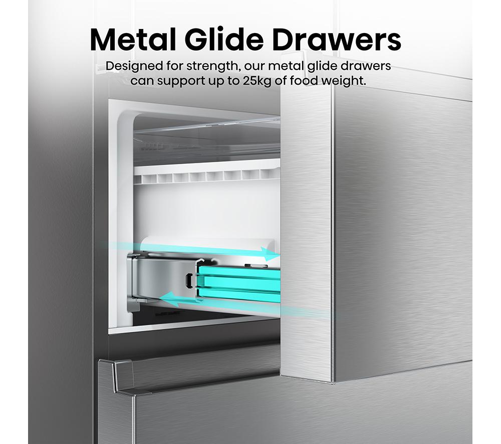 HISENSE PureFlat Slim RF632N4WIE Fridge Freezer - Stainless Steel image number 9 of 26