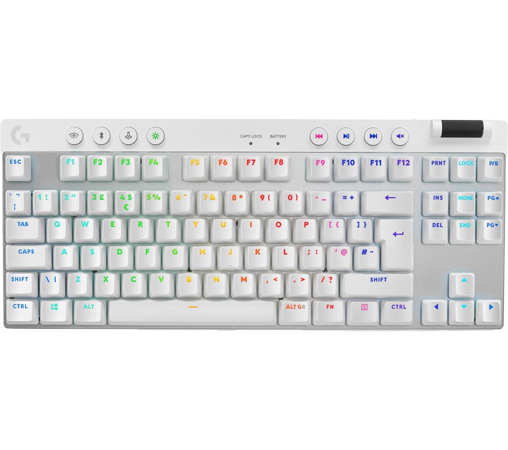 LOGITECH G Pro X Wireless Gaming Keyboard - White, White