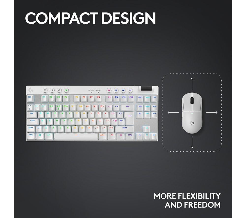 LOGITECH G Pro X TKL LIGHTSPEED Wireless Gaming Keyboard - White image number 7 of 10
