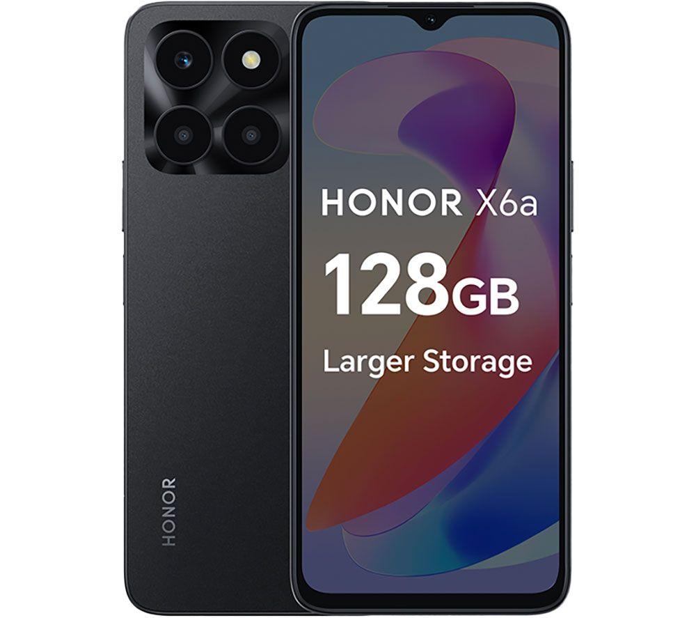 HONOR X6a Mobile Phone Unlocked, 6.5-Inch 90Hz Fullview Display, 4GB+128GB, 5200 mAh Long-lasting Battery, 50MP Triple Camera, Android 13(2 Year Warranty), Midnight Black