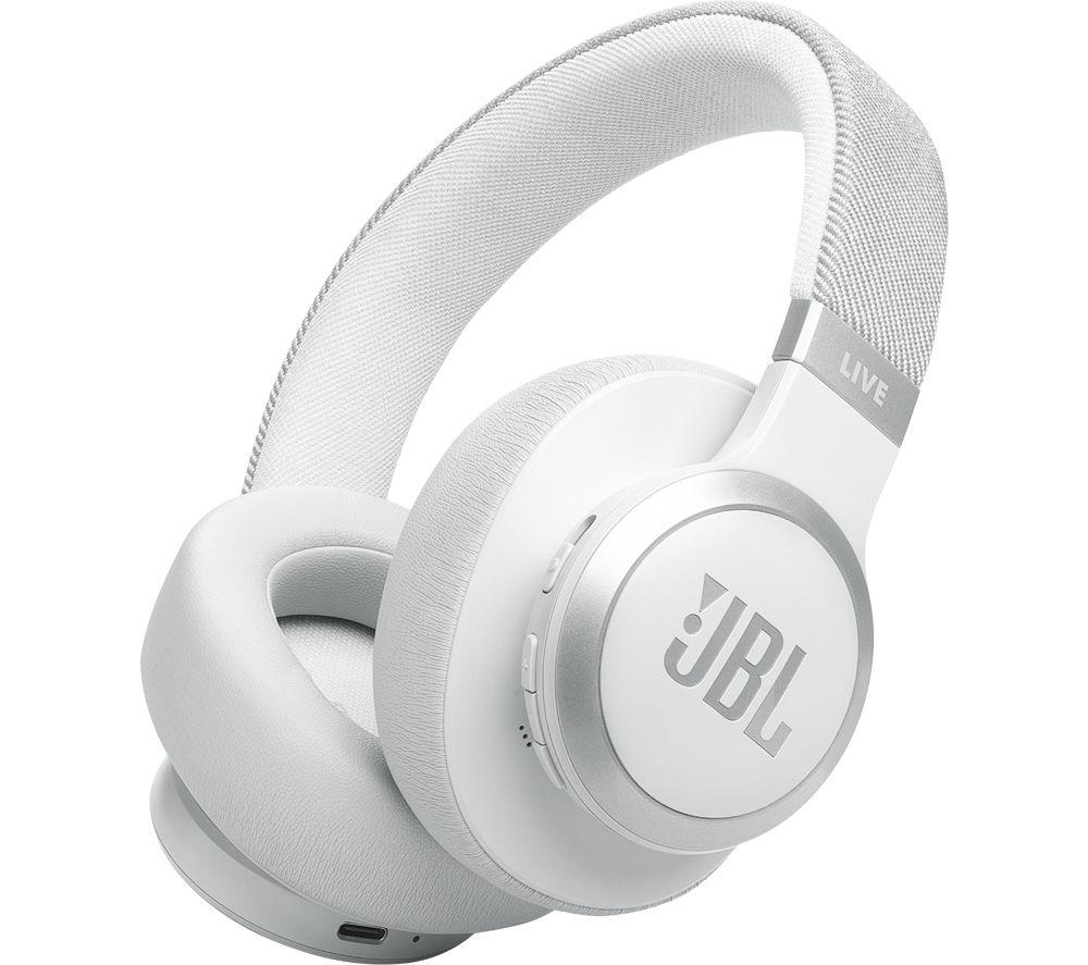 JBL Live 770NC Wireless Bluetooth Noise-Cancelling Headphones - White, White