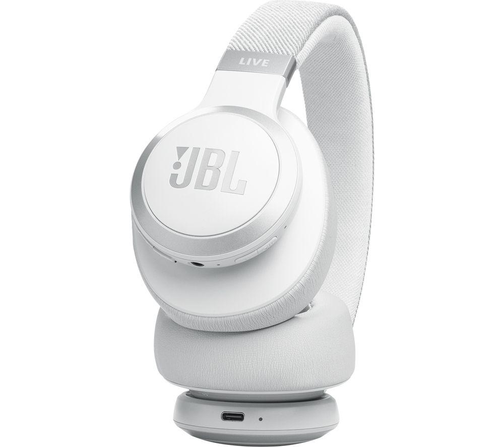 JBL Live 770NC Wireless Bluetooth Noise-Cancelling Headphones - White image number 5 of 10