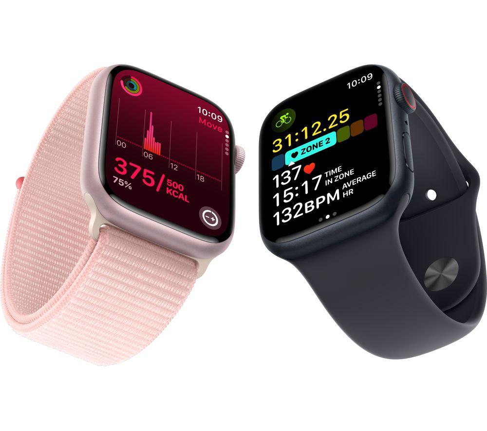 APPLE Watch Series 9 Cellular - 45 mm Starlight Aluminium Case with Starlight Sport Band, S/M image number 3 of 7