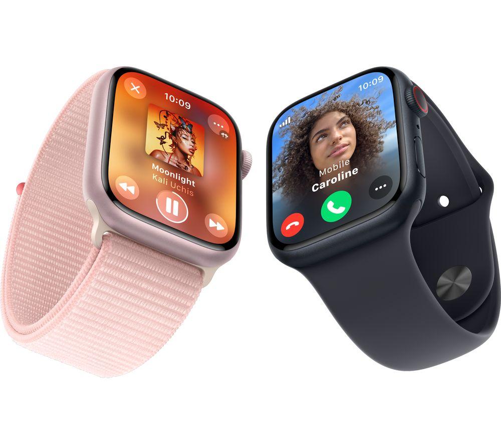 APPLE Watch Series 9 Cellular - 45 mm Starlight Aluminium Case with Starlight Sport Band, S/M image number 4 of 7