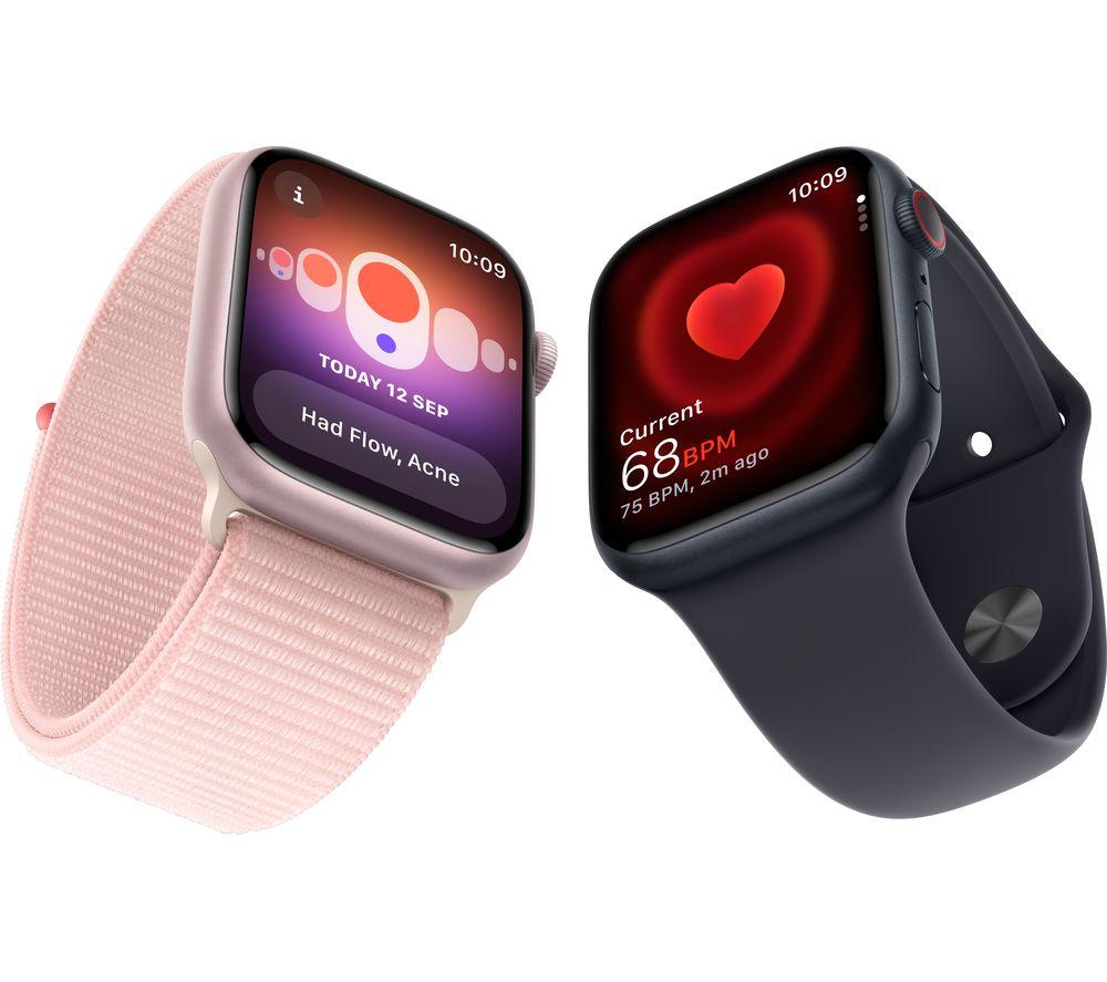 APPLE Watch Series 9 Cellular - 45 mm Starlight Aluminium Case with Starlight Sport Band, S/M image number 5 of 7