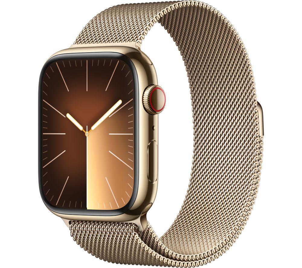 APPLE Watch Series9 Cellular - 45 mm Gold Stainless Steel Case with Gold Milanese Loop, Stainless S