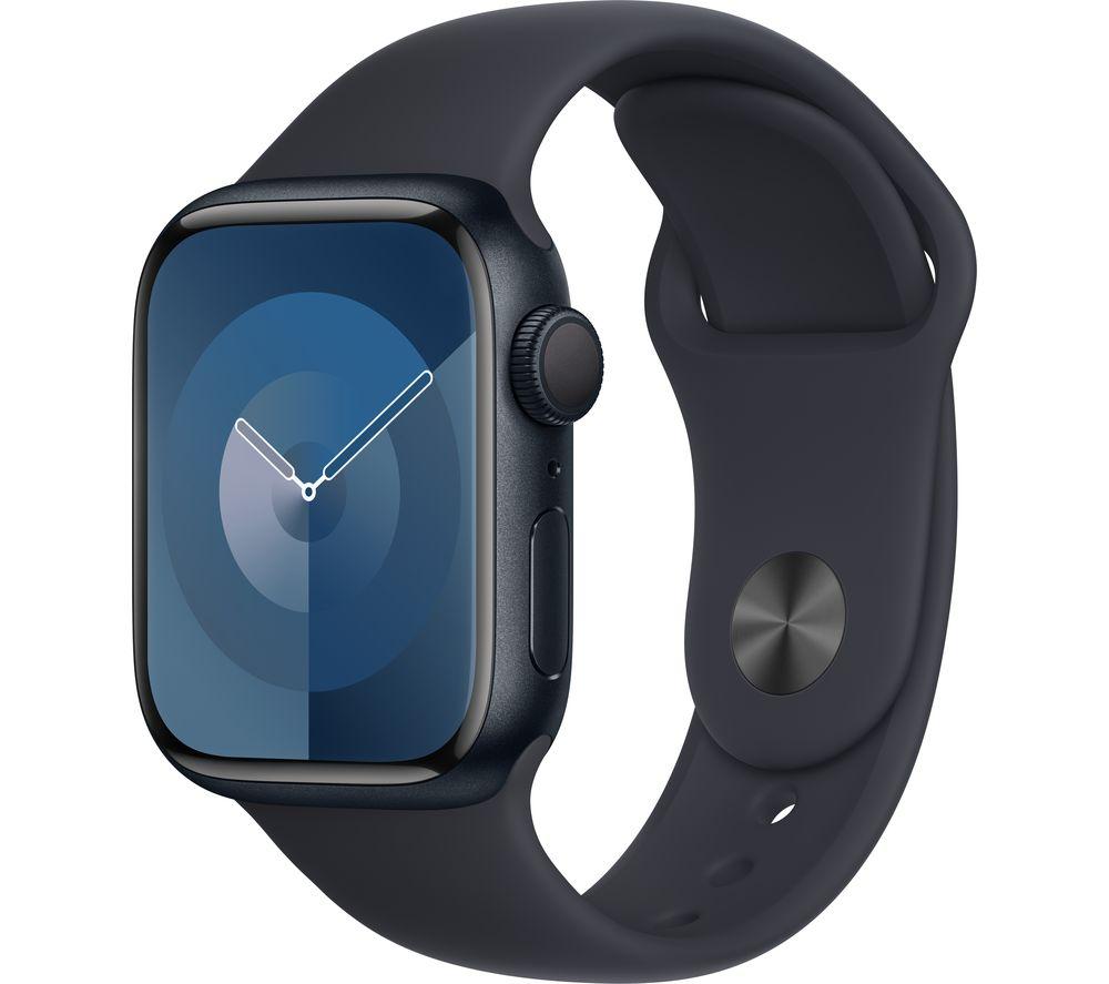 APPLE Watch Series 9 - 41 mm Midnight Aluminium Case with Midnight Sport Band, S/M