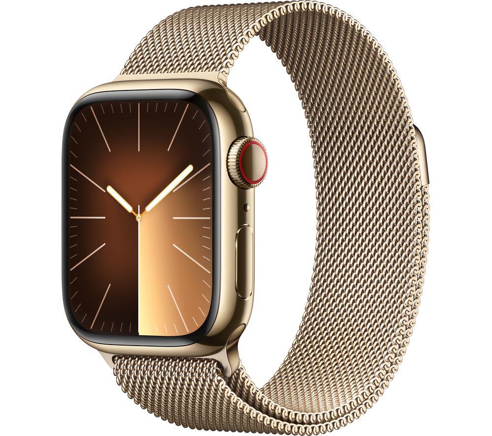APPLE Watch Series 9 Cellular - 41 mm Gold Stainless Steel Case with Gold Milanese Loop