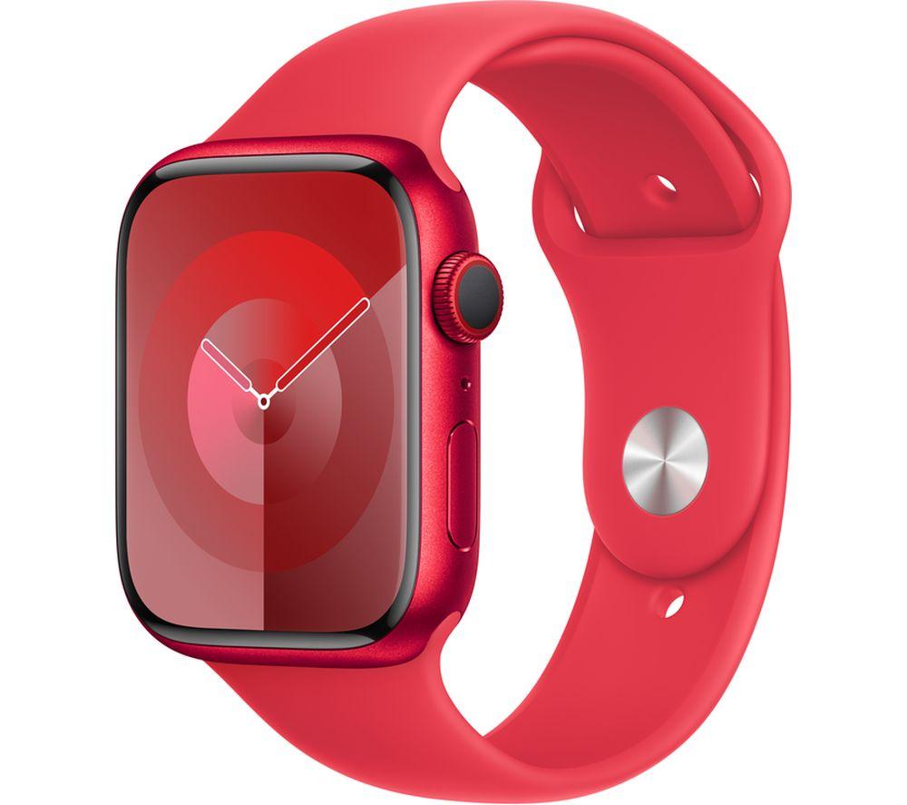 APPLE Watch Series 9 Cellular - 45 mm (PRODUCT)RED Aluminium Case with (PRODUCT)RED Sport Band, M/L