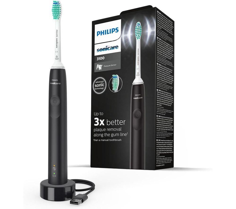 PHILIPS Sonicare 3100 HX3671/14 Electric Toothbrush - Black, Black