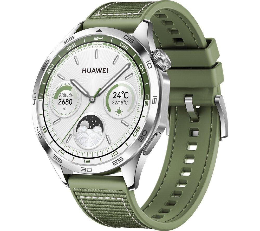 HUAWEI WATCH GT 4 Smart Watch 46MM Green Woven Fitness Tracker Compatible with Android & iOS FreeBuds SE2 White Wireless Earphones, Bluetooth