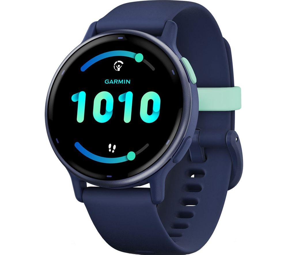 Garmin vívoactive 5, AMOLED GPS Smartwatch, All-day Health Monitoring, Advanced Fitness Features, Personalised Sleep Coaching, Music and up to 11 days battery life, Navy