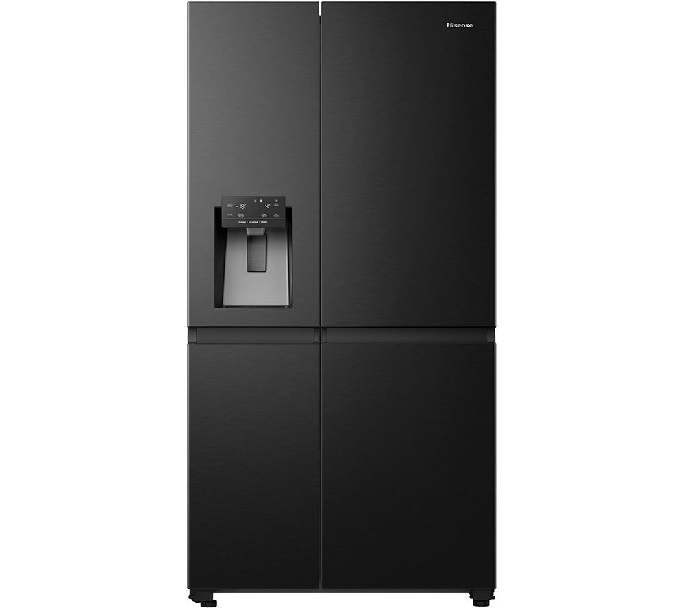 HISENSE PureFlat RS818N4IFE American-Style Smart Fridge Freezer – Black Stainless Steel, Stainless Steel