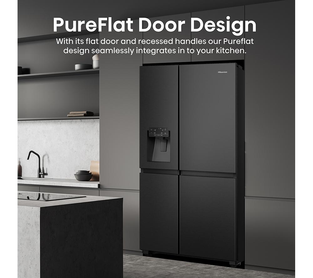 HISENSE PureFlat Infinite RS818N4IFE American-Style Smart Fridge Freezer - Black Stainless Steel image number 3 of 13