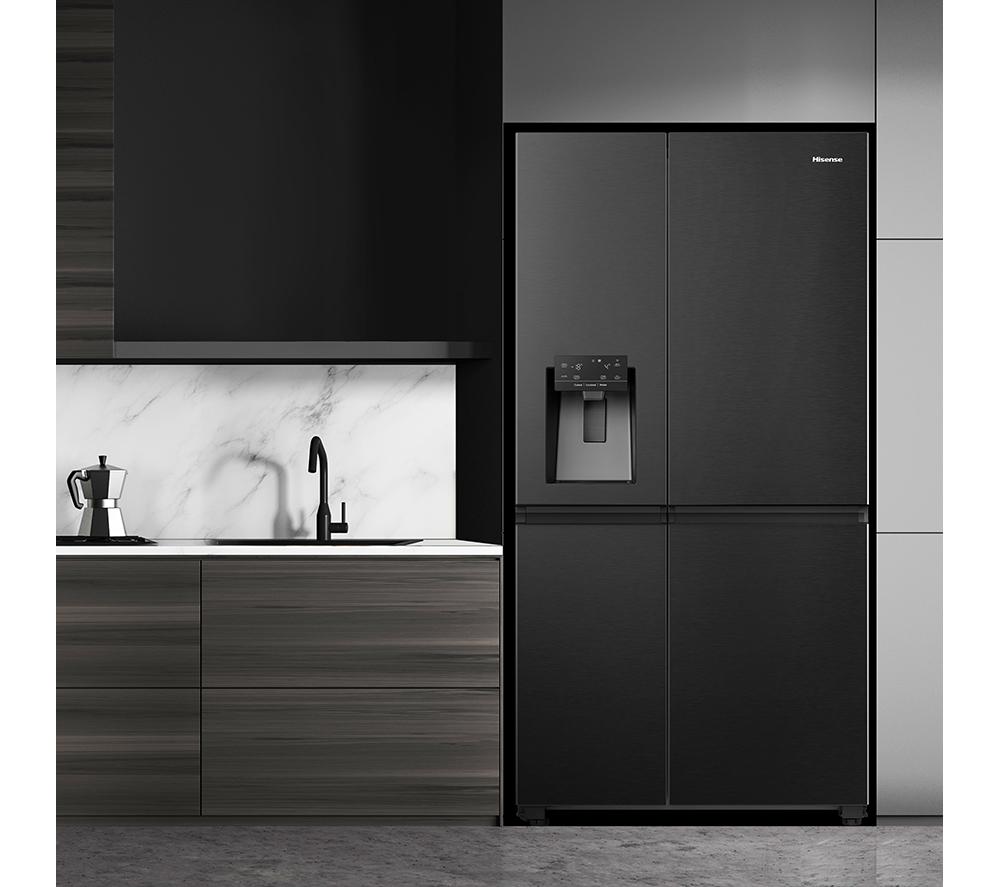 HISENSE PureFlat Infinite RS818N4IFE American-Style Smart Fridge Freezer - Black Stainless Steel image number 9 of 13