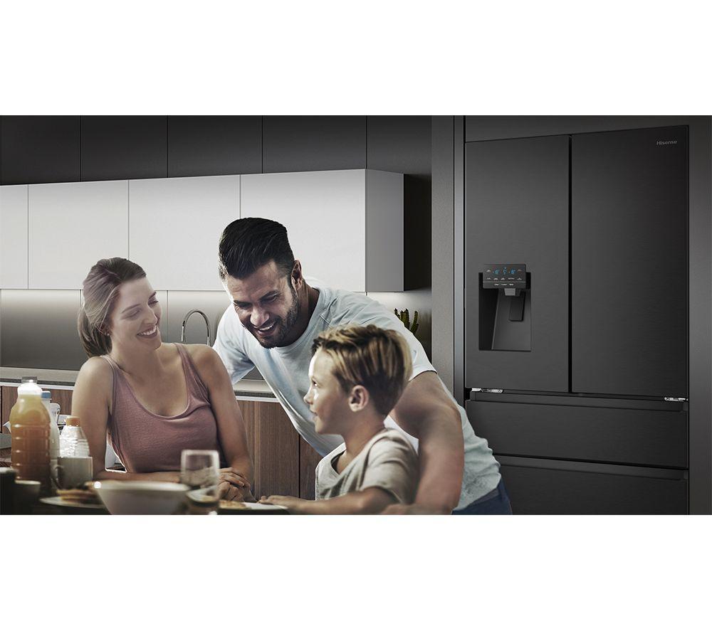 HISENSE PureFlat RF728N4SBFE Smart Fridge Freezer - Black Stainless Steel image number 8 of 12