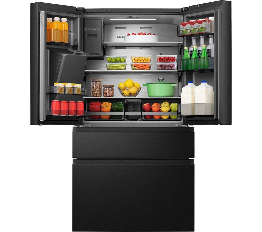 HISENSE PureFlat RF728N4SBFE Smart Fridge Freezer - Black Stainless Steel image number 12 of 12