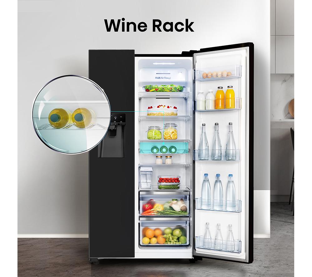 HISENSE PureFlat RS694N4TBE American-Style Fridge Freezer - Black image number 8 of 14