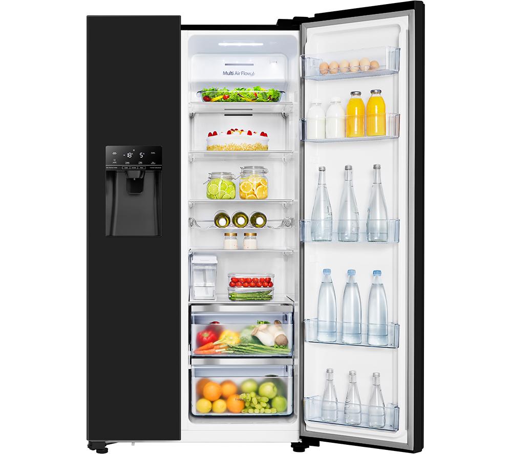 HISENSE PureFlat RS694N4TBE American-Style Fridge Freezer - Black image number 12 of 14