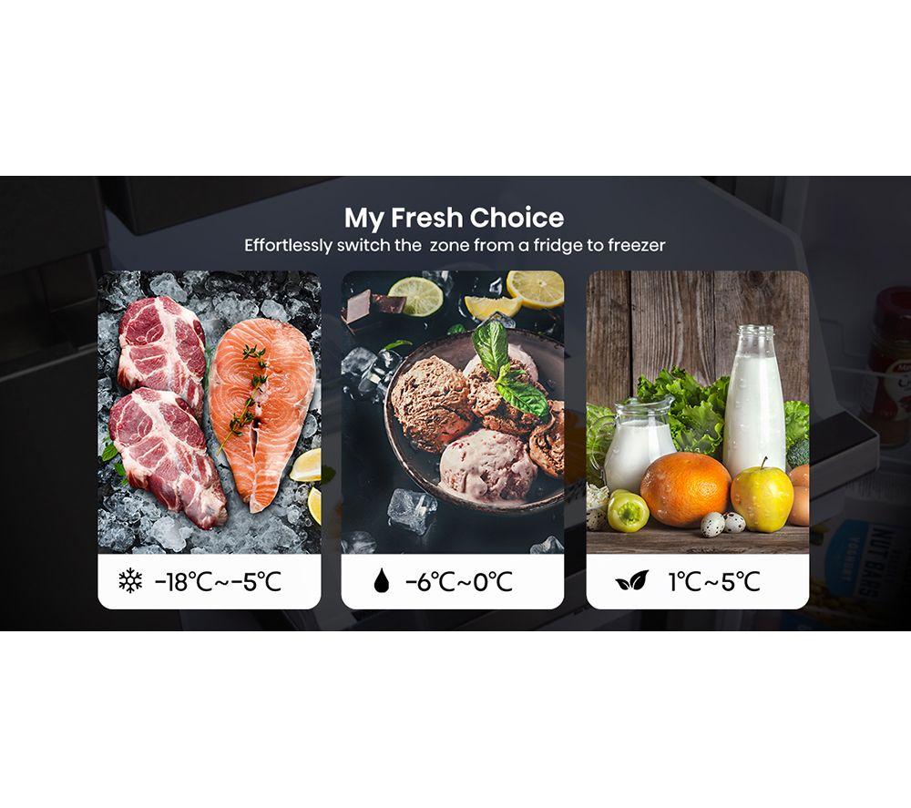 HISENSE PureFlat RQ758N4SWFE Smart Fridge Freezer - Black Stainless Steel image number 4 of 15