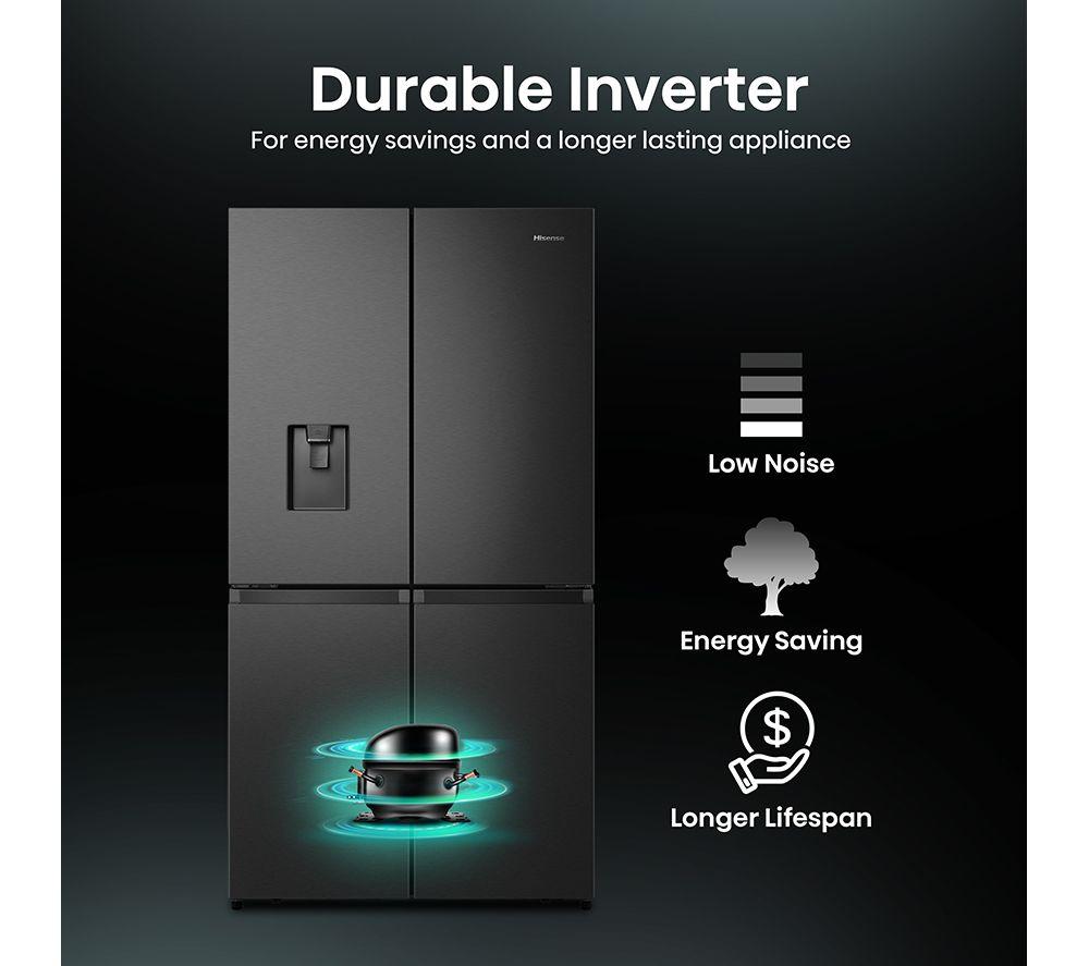 HISENSE PureFlat RQ758N4SWFE Smart Fridge Freezer - Black Stainless Steel image number 5 of 15
