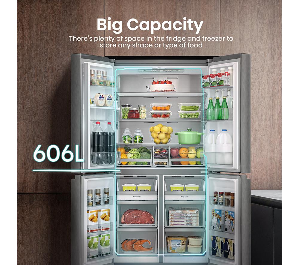 HISENSE PureFlat RQ758N4SWSE Smart Fridge Freezer - Stainless Steel image number 3 of 16