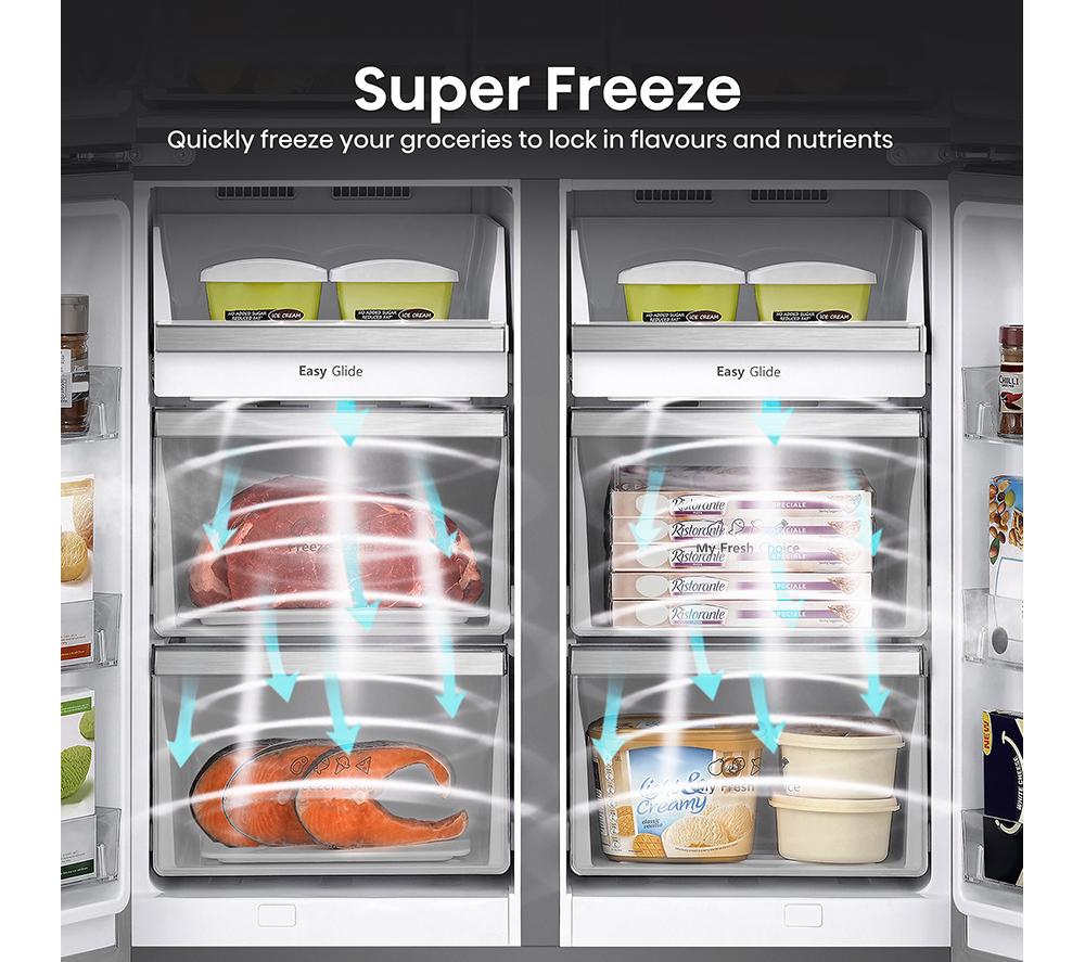 HISENSE PureFlat RQ758N4SWSE Smart Fridge Freezer - Stainless Steel image number 6 of 16