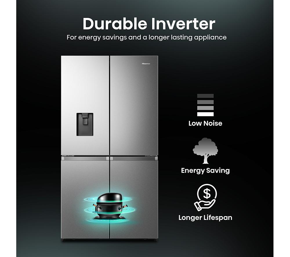 HISENSE PureFlat RQ758N4SWSE Smart Fridge Freezer - Stainless Steel image number 9 of 16