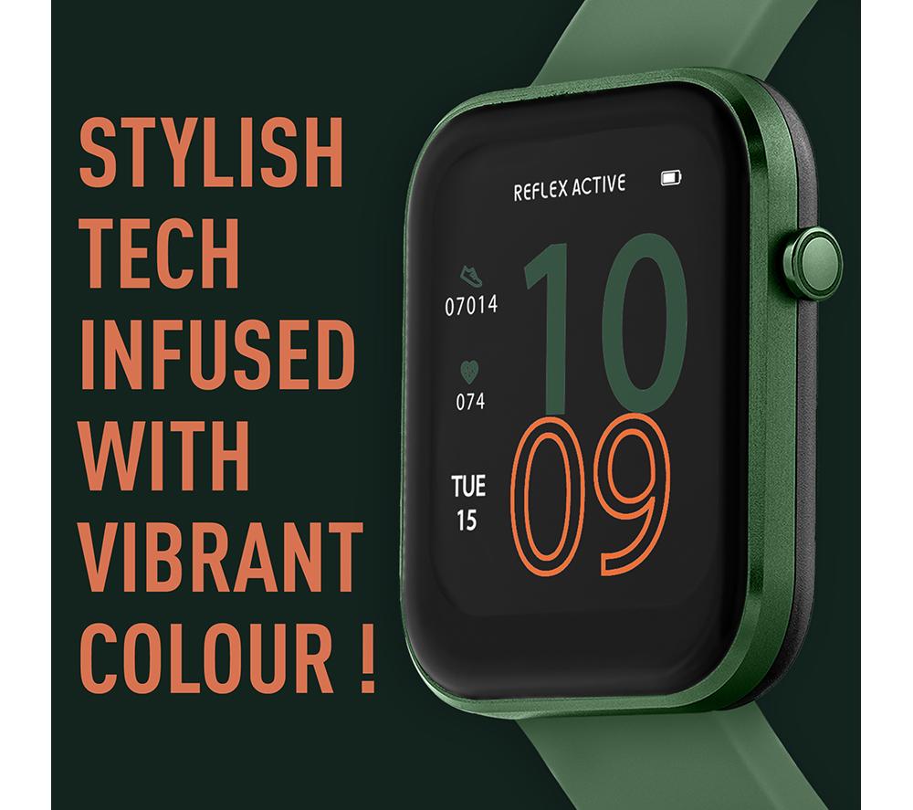 REFLEX ACTIVE Series 12 Smart Watch - Green, Silicone Strap image number 3 of 7