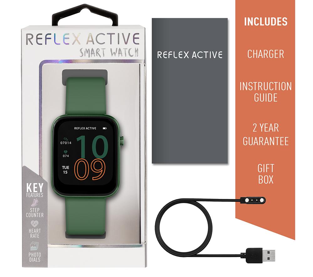 REFLEX ACTIVE Series 12 Smart Watch - Green, Silicone Strap image number 6 of 7