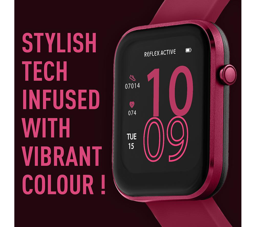 REFLEX ACTIVE Series 12 Smart Watch - Berry, Silicone Strap image number 3 of 7