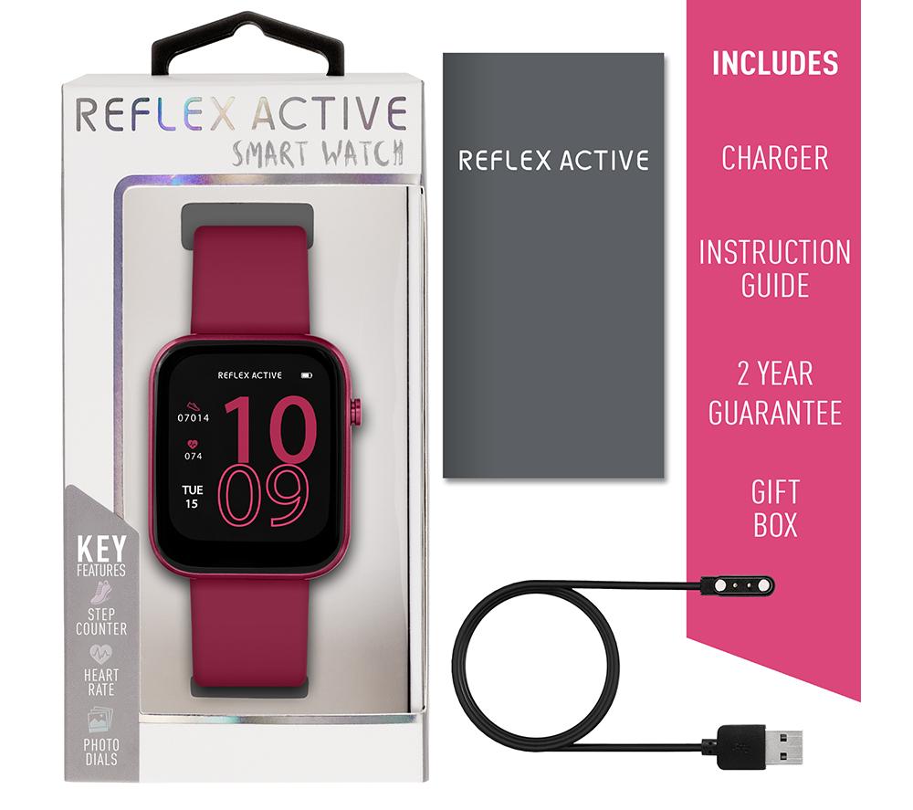 REFLEX ACTIVE Series 12 Smart Watch - Berry, Silicone Strap image number 6 of 7