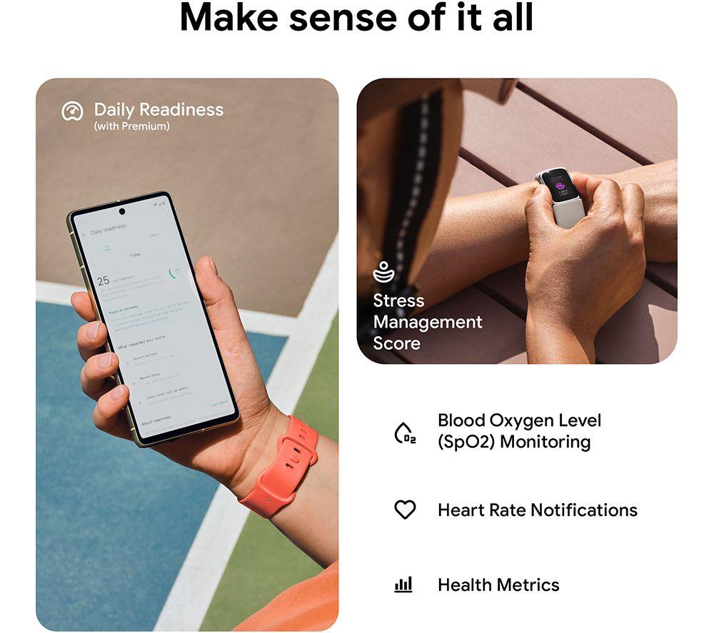 FITBIT Charge 6 Fitness Tracker - Porcelain, Silicone Strap, Universal image number 4 of 8