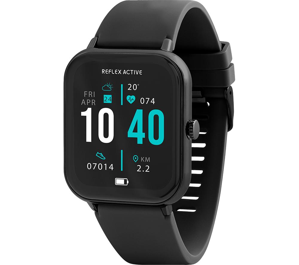 REFLEX ACTIVE Series 23 Smart Watch - Black, Silicone Strap, Black