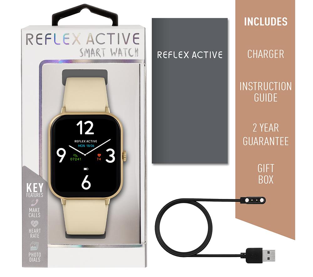 REFLEX ACTIVE Series 23 Smart Watch - Pale Gold & Cream, Silicone Strap - image 5