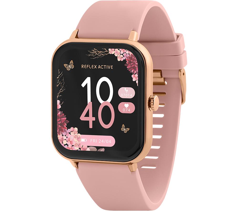 Reflex Active Series 23 Rose Gold Plated Pink Strap Fitness Calling Smart Watch