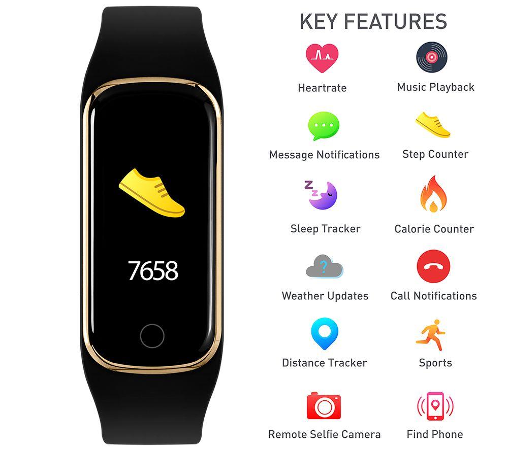 REFLEX ACTIVE Series 8 Fitness Tracker - Black & Gold, Silicone Strap image number 3 of 7
