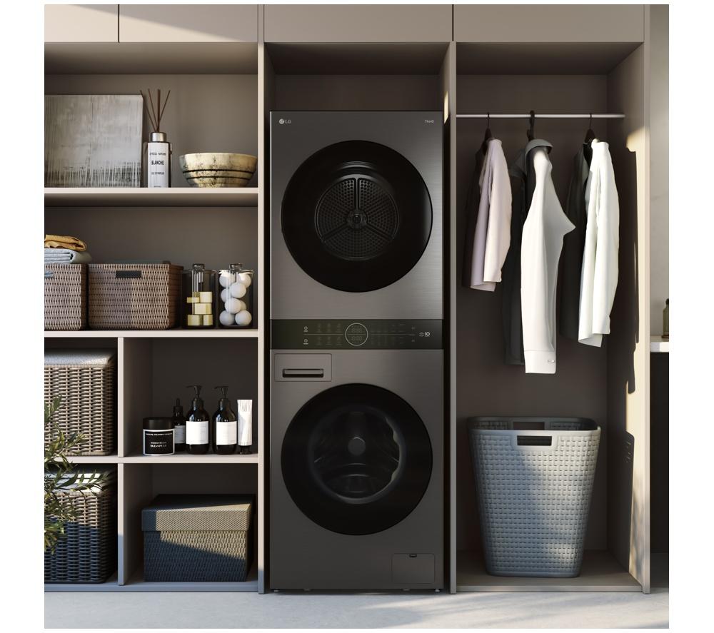 LG WashTower WT1210BBTN1 WiFi-enabled 12 kg Washer Dryer - Black image number 3 of 20