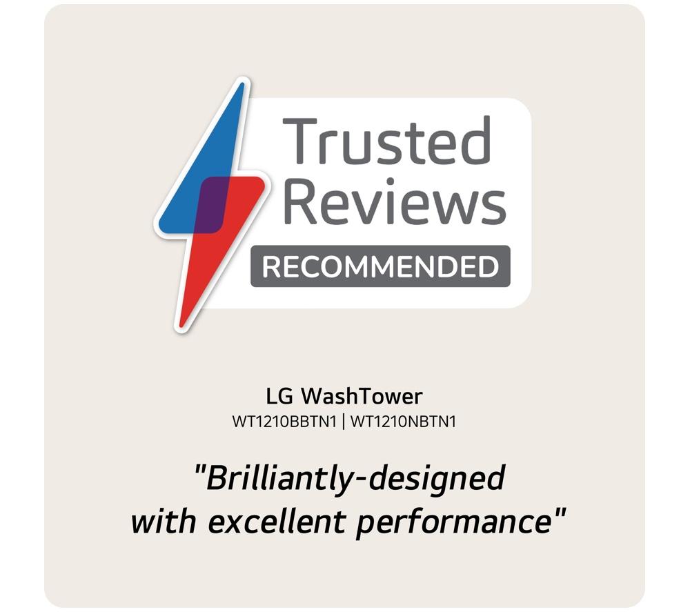 LG WashTower WT1210BBTN1 WiFi-enabled 12 kg Washer Dryer - Black image number 4 of 20