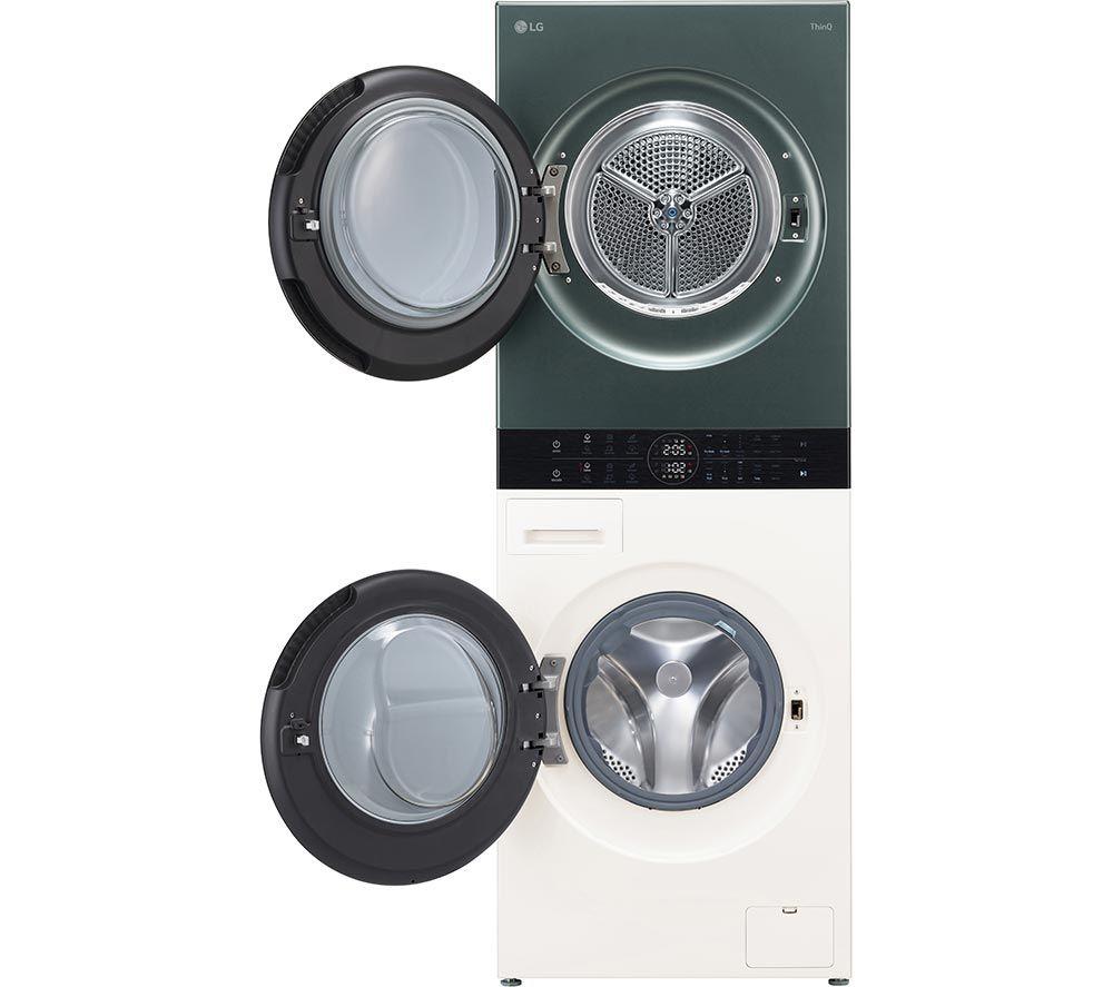 LG WashTower AI Direct Drive WT1210NBTN1 WiFi-enabled 12 kg Washer Dryer - Green & Beige image number 2 of 14