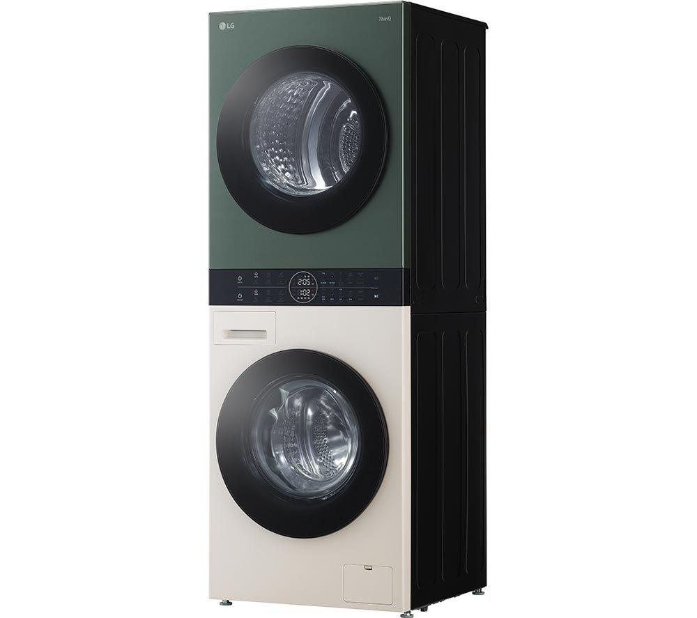 LG WashTower AI Direct Drive WT1210NBTN1 WiFi-enabled 12 kg Washer Dryer - Green & Beige image number 11 of 14