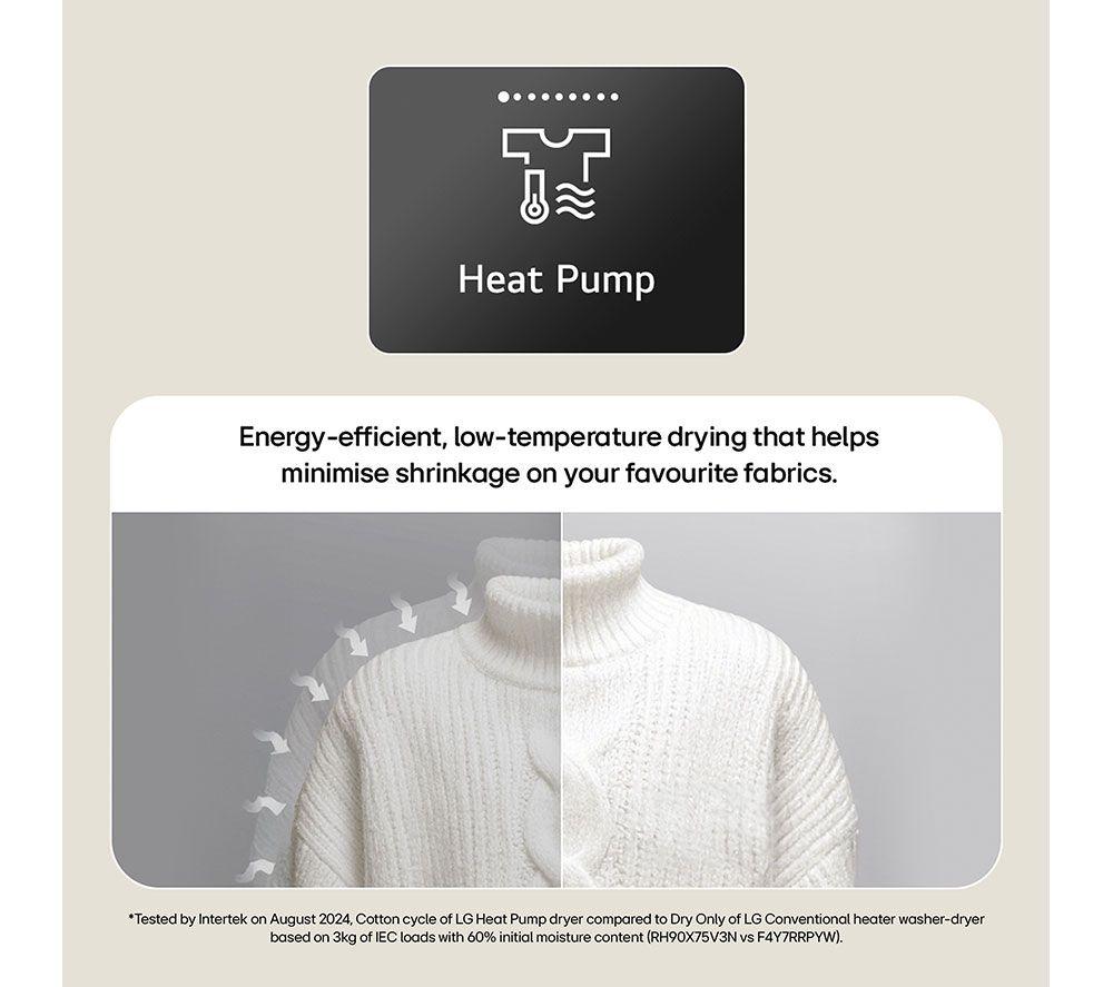 LG ELCTRNC WashTower WT1210WWF WiFi-enabled 12 kg Washer Dryer - White image number 5 of 20