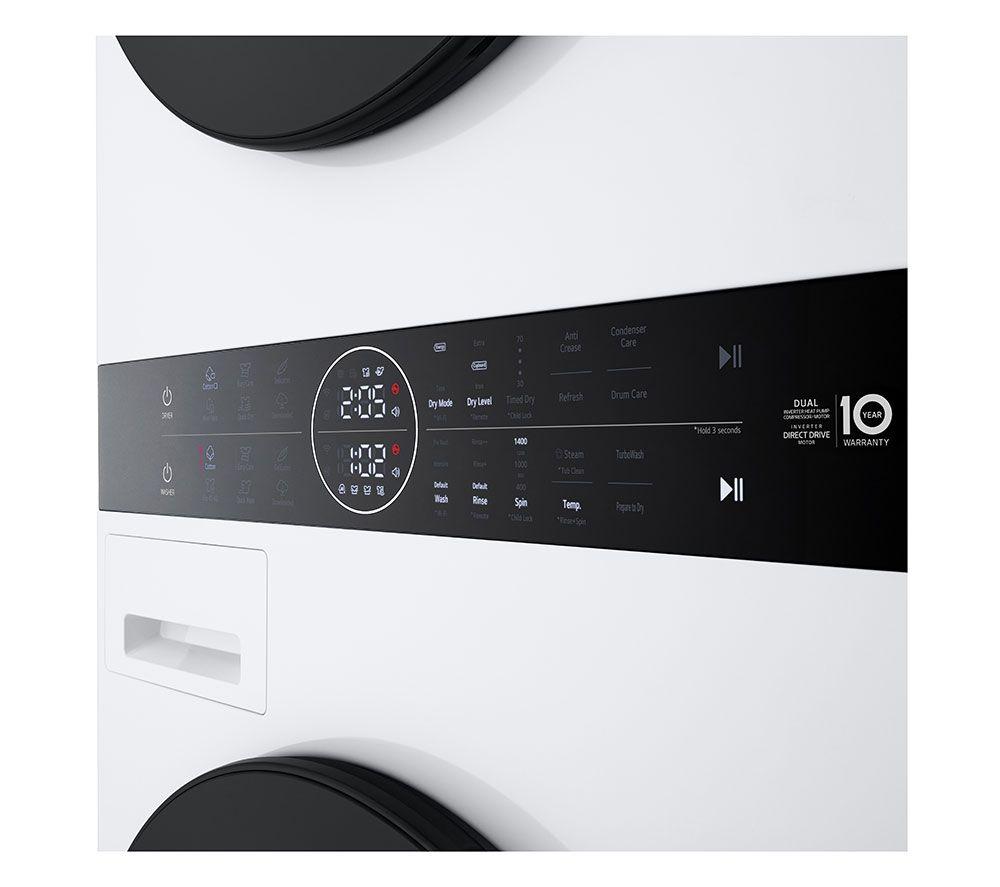 LG ELCTRNC WashTower WT1210WWF WiFi-enabled 12 kg Washer Dryer - White image number 15 of 20
