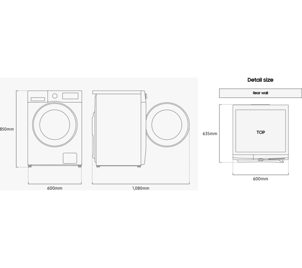 SAMSUNG Series 5 SpaceMax WW11DG5B25AEEU WiFi-enabled 11 kg 1400 Spin Washing Machine - White image number 13 of 14