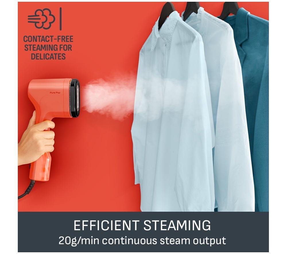 TEFAL Pure POP DT2022 Clothes Steamer - Coral image number 3 of 11