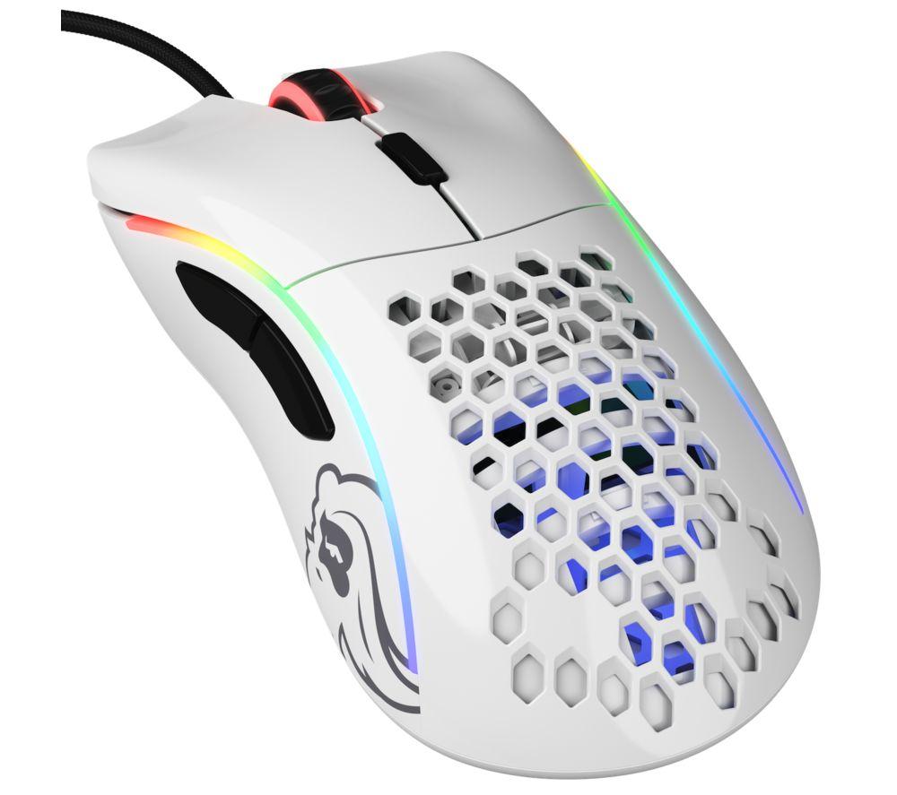 GLORIOUS Model D RGB Optical Gaming Mouse - Glossy White, White